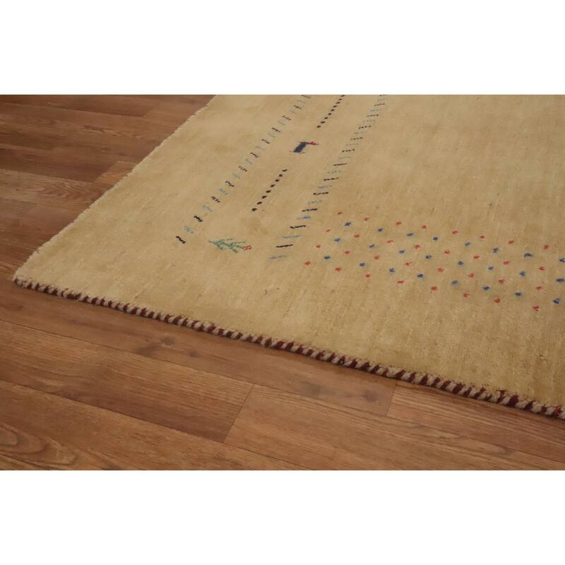 Hand Knotted Oriental 100% Wool Carpet Tribal Animal Pictorial Oranges & Rust Gabbeh Area Rug - 7' 9'' X 5' 0''