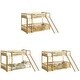 preview thumbnail 17 of 25, Twin over Twin Size Wooden Bunk Bed with Slide & Ladder & Door, Safety Guardrails Floor Bed, White