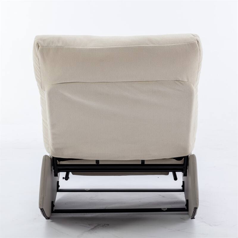 Modern Upholstered Rocking Chair Recliner w/ Footrest and Soft Padded