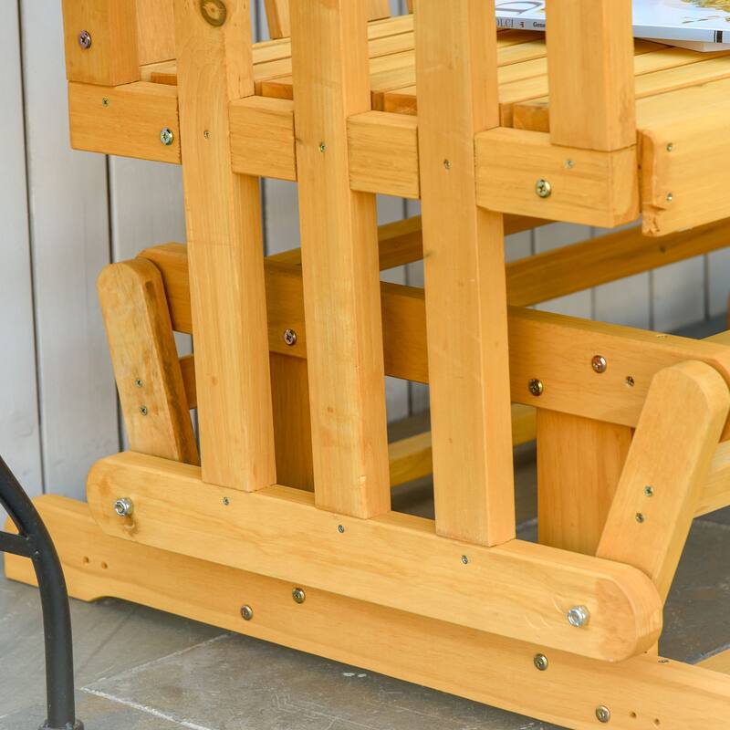 Outsunny 2-Person Patio Swing Glider Bench with Quick Drying Design and Wide Armrest