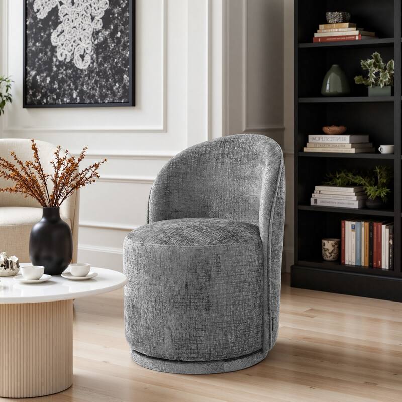 Modern Armless 360-Degree Swivel Dining Chair Barrel Chair