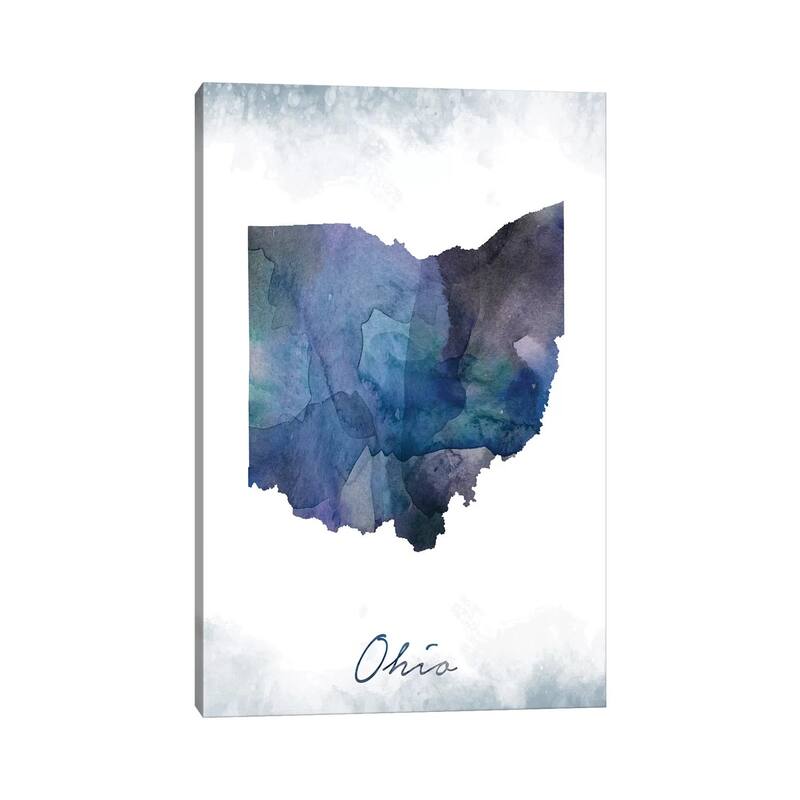 iCanvas "Ohio State Bluish" by WallDecorAddict Canvas Print
