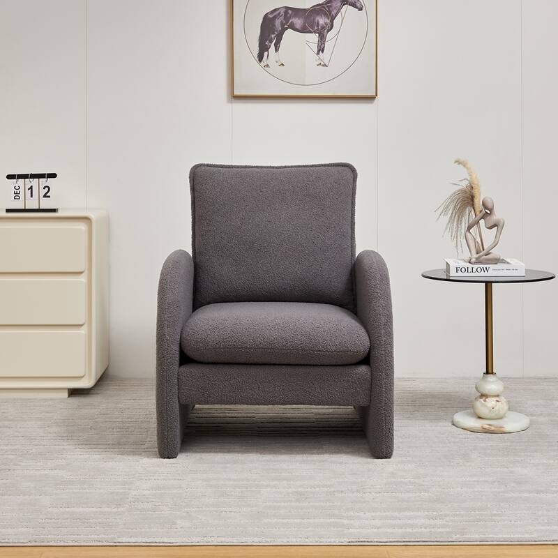Modern Sherpa Upholstered Accent Chair