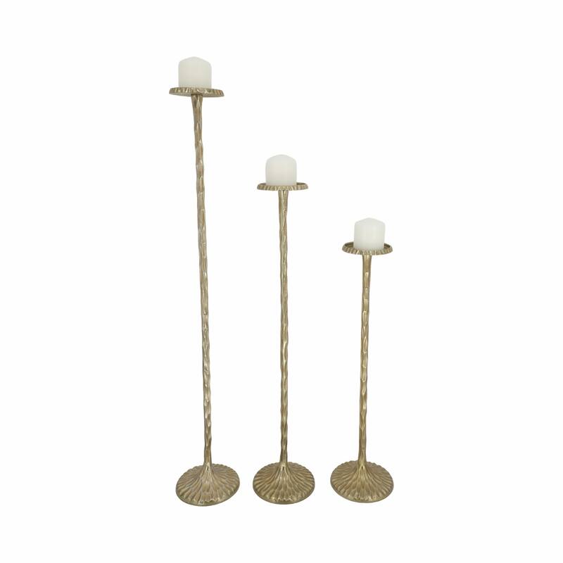 Tall Metal Floor Candle Stands for Pillar Candles, Set of 3 - 40.0"