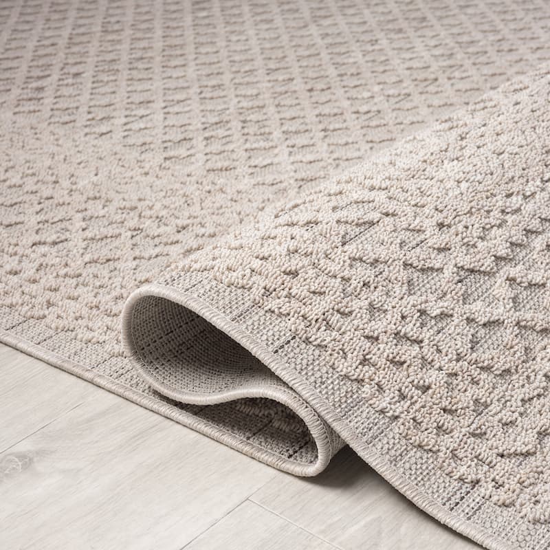 Sevita Bordered PET Yarn Indoor/Outdoor Area Rug