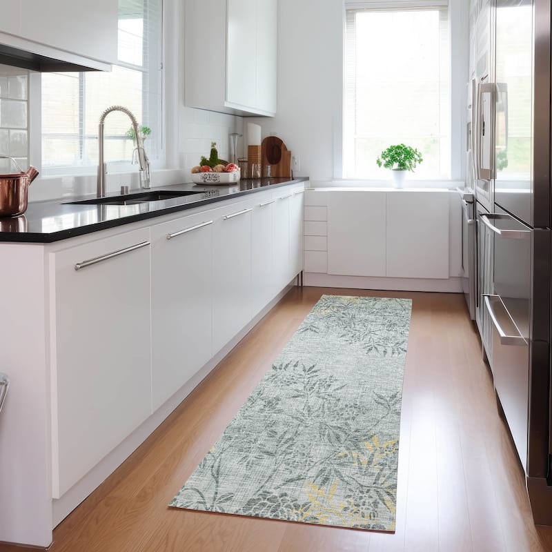 Machine Washable Indoor/ Outdoor Chantille Modern Garden Rug - Gray - 2'3" x 7'6"