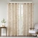 preview thumbnail 18 of 32, Madison Park Leilani Palm Leaf Burnout Window Curtain Sheer 50x63" - Natural
