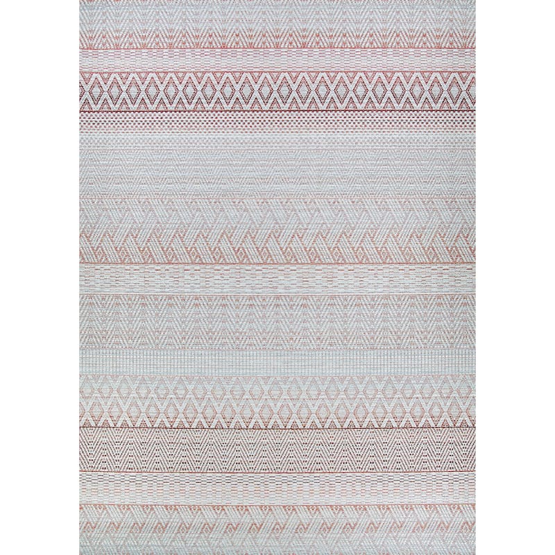 Dream Decor Rugs Vector Plait Indoor Outdoor Area Rug - 3'11" x 5'6" - Pink/Ivory