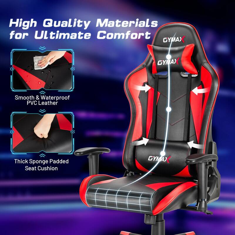 Gymax Gaming Chair Adjustable Swivel Racing Style Computer Office - See Details