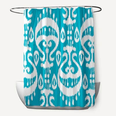 71 x 74-inch Ikat Geometric Print Shower Curtain