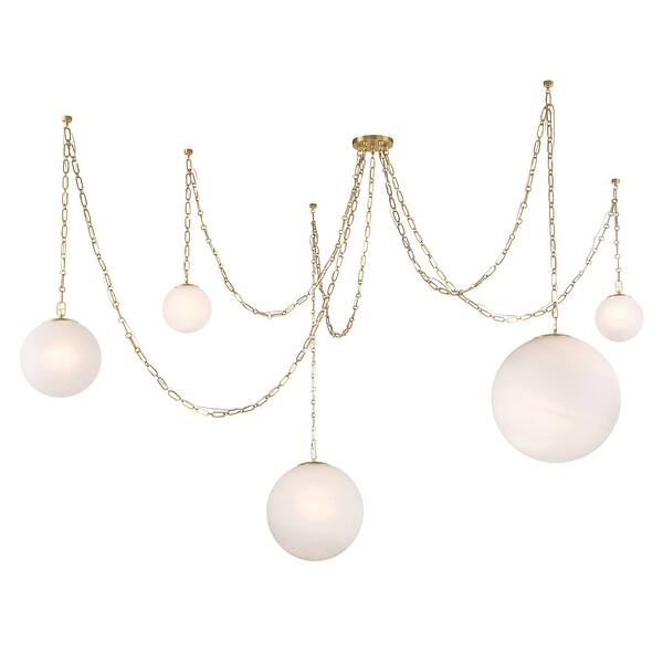 slide 2 of 5, Minka Lavery 5219 Marbelle 5 Light 85" Wide Multi Light Pendant with