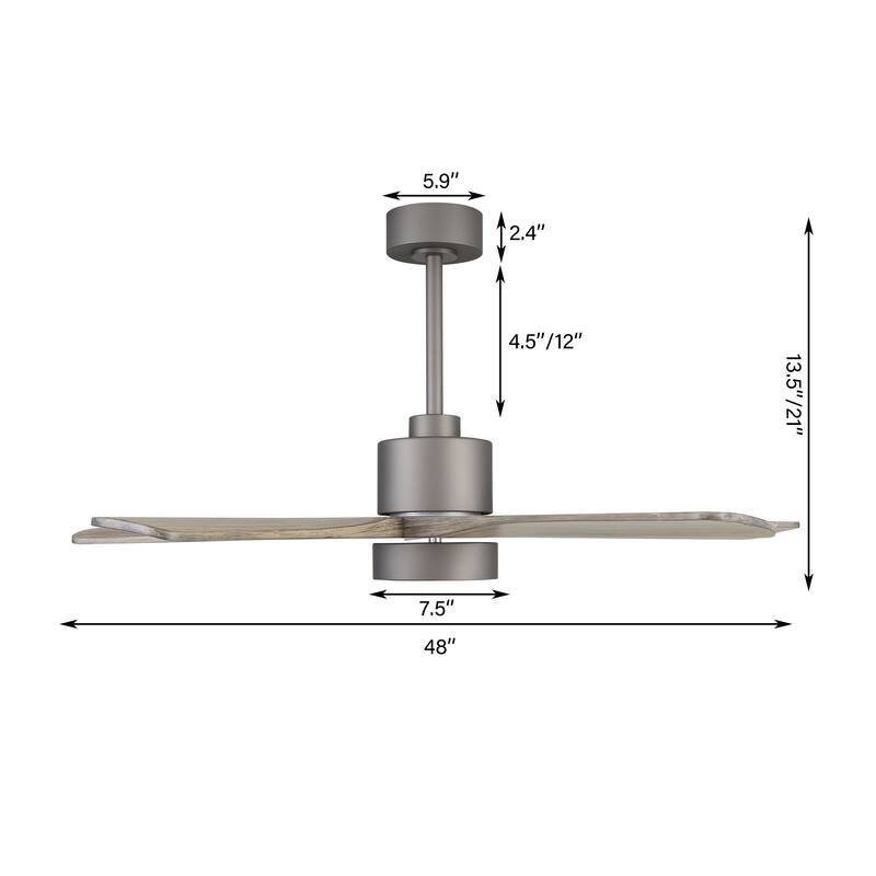 WINGBO 54" and 64" 5 ABS Blades DC Motor Indoor Ceiling Fan with Light & Remote