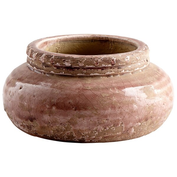 Cyan Design 09079 Aatos 8-1/2" Diameter Terracotta Planter - Rose Glaze