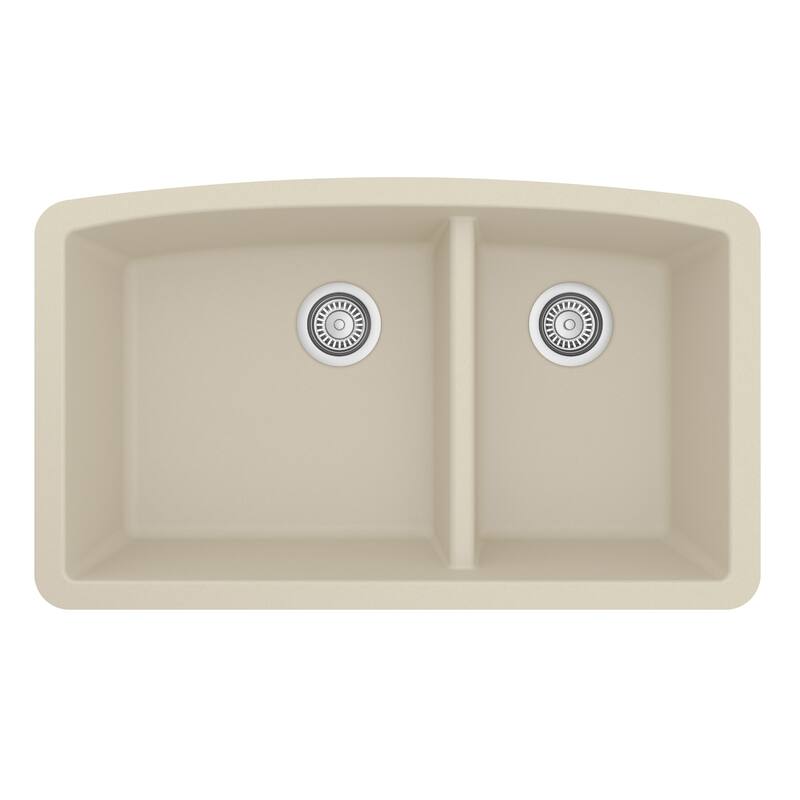 Karran Undermount Quartz 32 in. 60/40 Double Bowl Kitchen Sink Kit