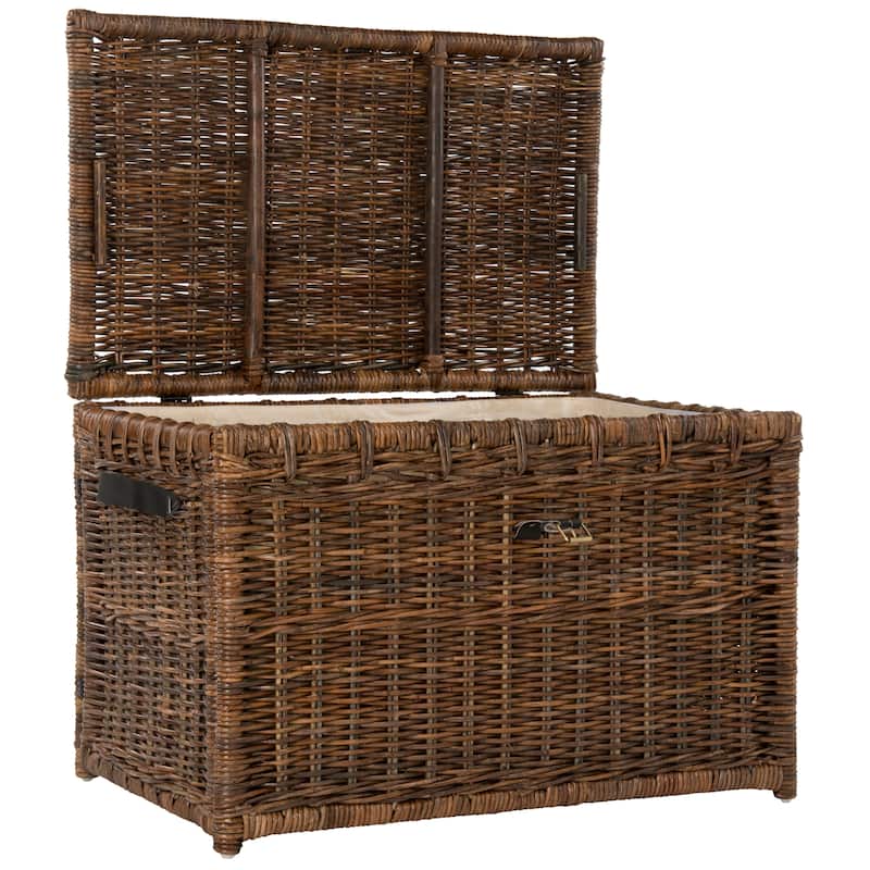 Happimess Michael 35" Wicker Storage Trunk, Brown - Butterscotch