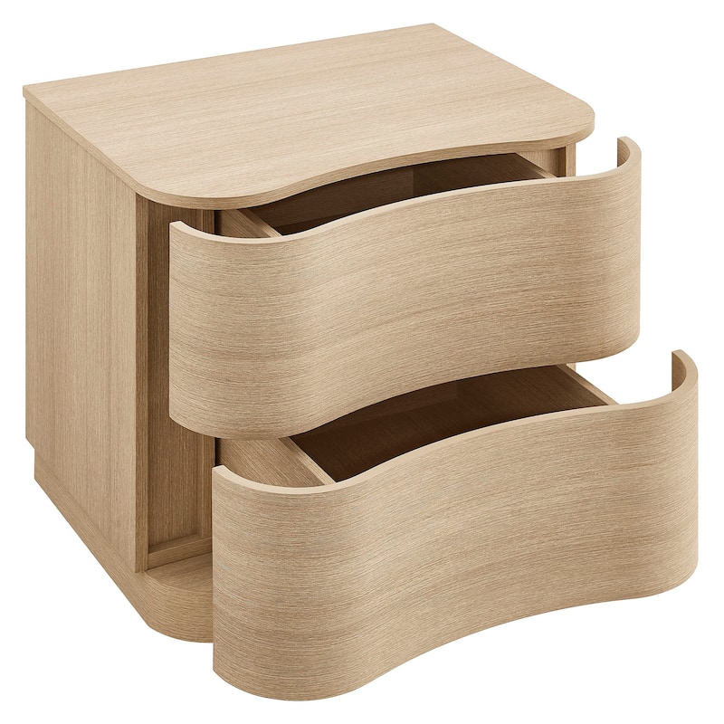 Mirae 2-Drawer Curved Nightstand