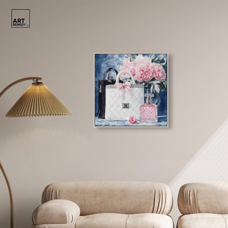 Pink Porcelain Purse and Perfume Canvas by Art Remedy