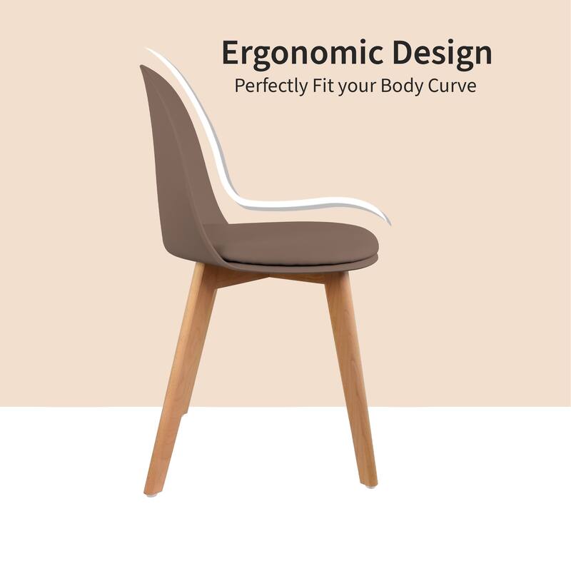 Set of 2 Modern Plastic Side Chairs with Wire Chrome Legs Ergonomic Dining Chairs for Kitchen, Dining Room, Office & Living Room