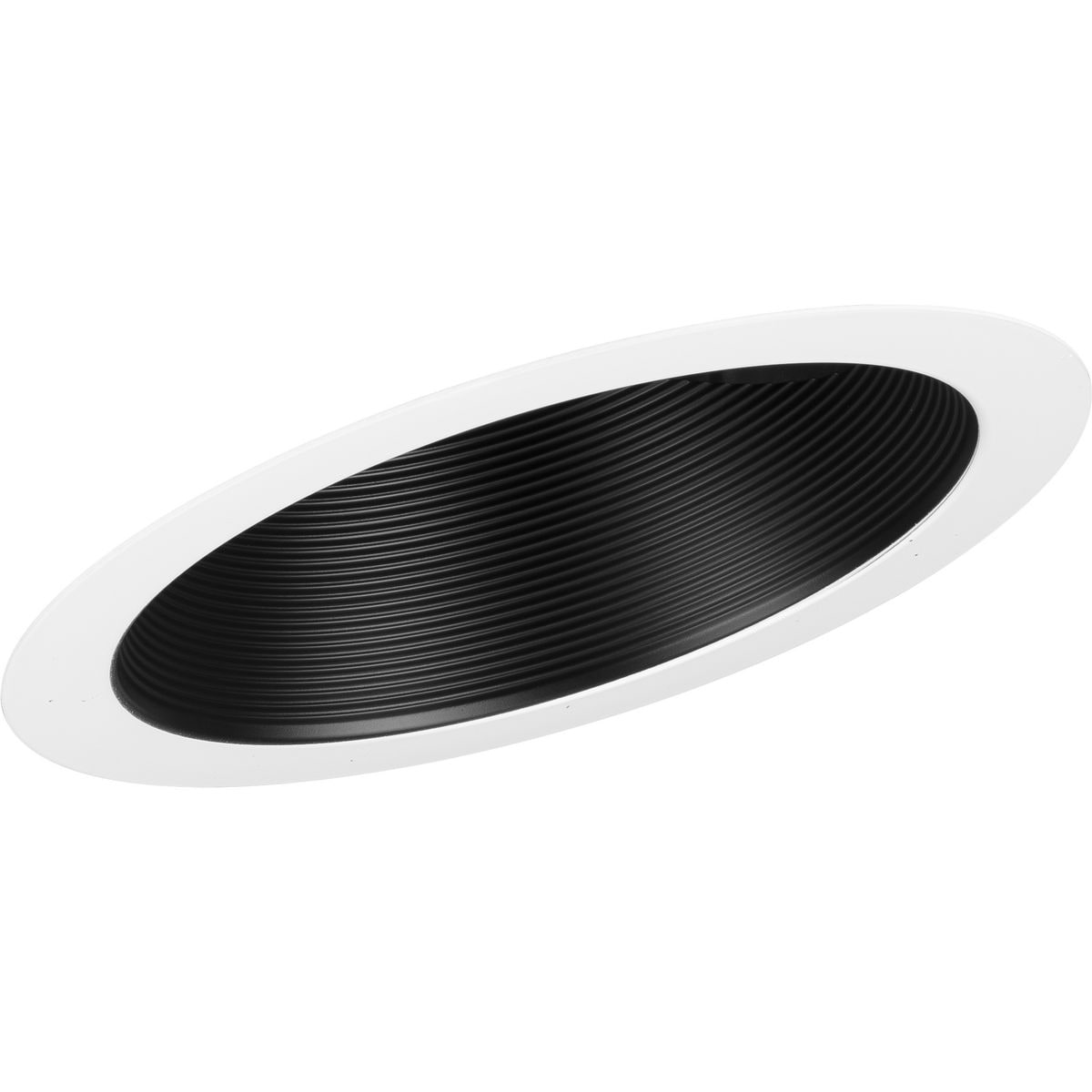 Progress Lighting 6 in. Black Recessed Sloped Ceiling Step Baffle Trim for 6 in. Housing - Medium