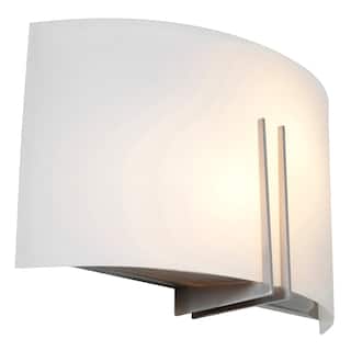 Access Lighting Prong - 1 Light Wall Sconce - Brushed Steel Finish - White Glass - Dedicated LED