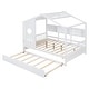 preview thumbnail 11 of 34, Modern Design Full Size House Bed with Wooden Trundle-White