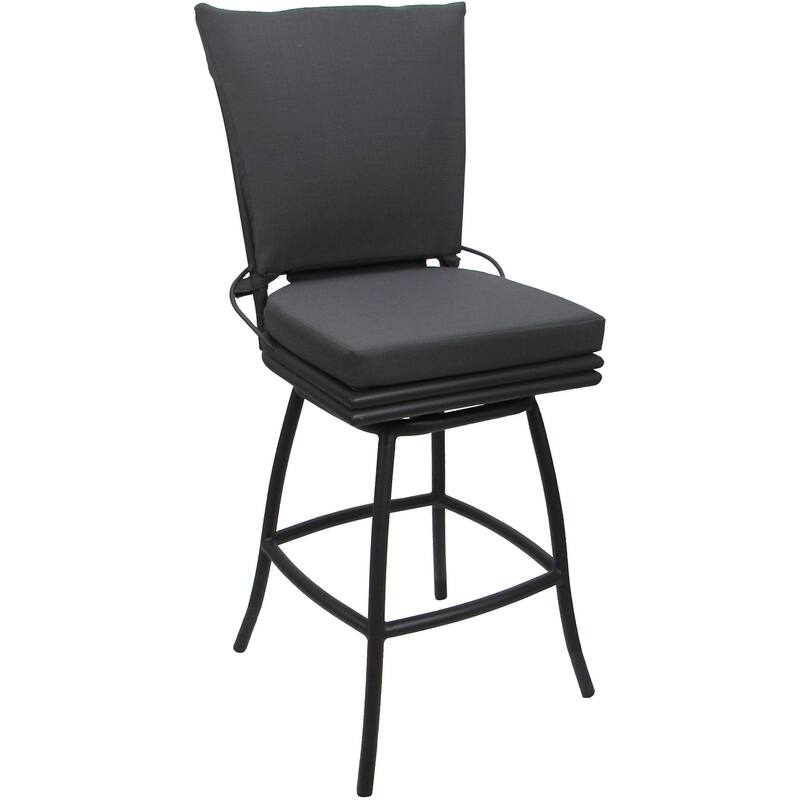 Outdoor Patio Counter 26" 30" Extra Tall 34" Bar Stool - Ofir Armless - Dark Gray Linen - Gray - Counter Height