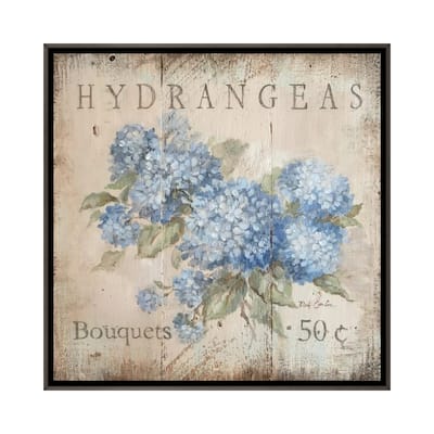 iCanvas "Hydrangeas Bouquets (50 Cents)" by Debi Coules Framed