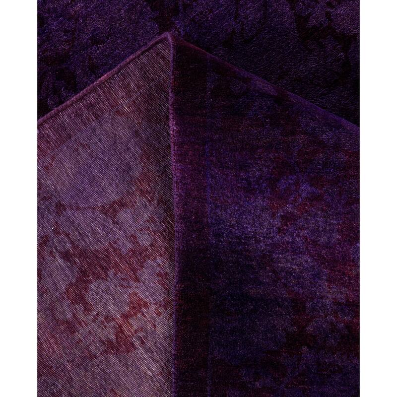 Overdyed One-of-a-Kind Hand-Knotted Area Rug - Purple - 10' 2" x 13' 4"