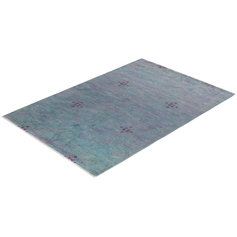 Vibrance, One-of-a-Kind Handmade Area Rug - Gray, 4' 2" x 6' 1" - 4' 2" x 6' 1"