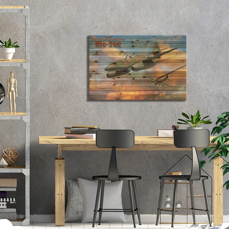 Me-262 Print On Wood by Larry Grossman - Multi-Color
