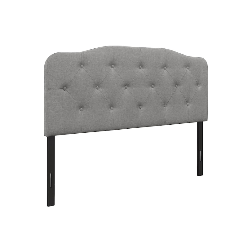 Angela Button-tufted Adjustable Headboard - Grey - Full