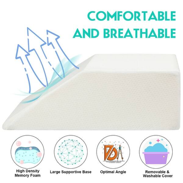 Shop Gymax Trapezoidal Elevating Leg Rest Pillow Foam Wedge Pillow