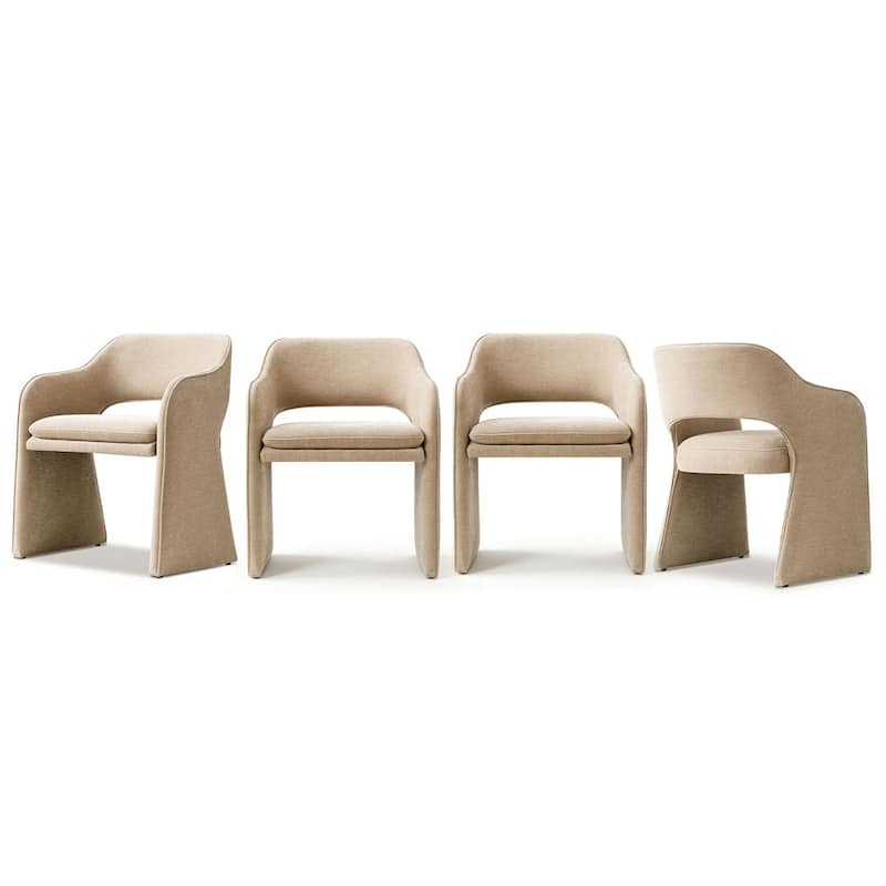 19" Seat Height Upholstered Chenille Dining Armchair (Set of 4)