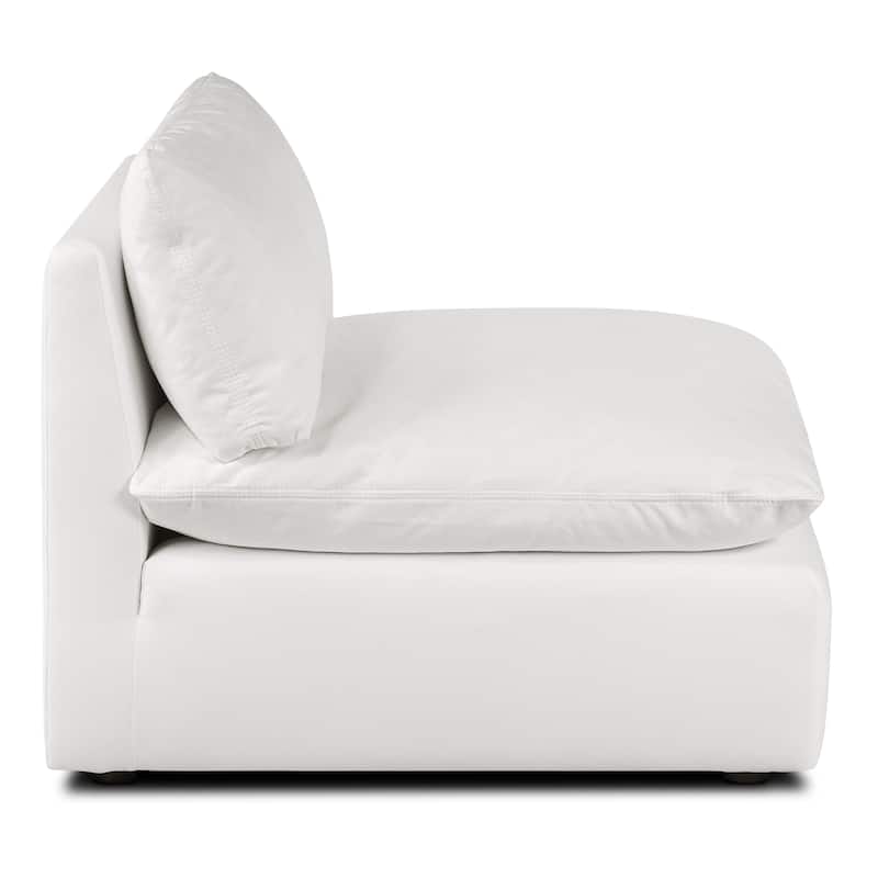 Poly and Bark Davos Armless Chair in Cotton White