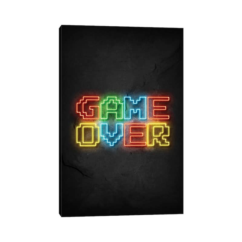 iCanvas "Game Over Neon" by Durro Art Canvas Print