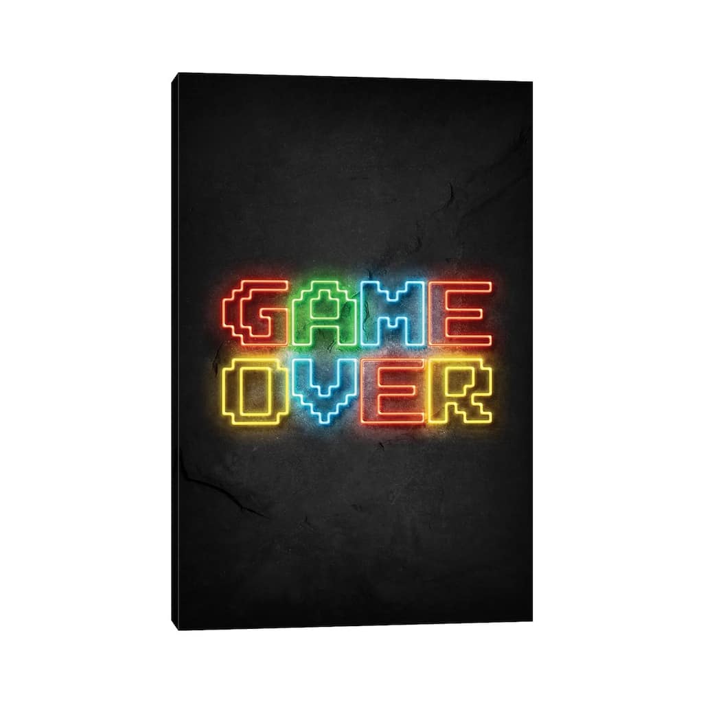 iCanvas "Game Over Neon" by Durro Art Canvas Print