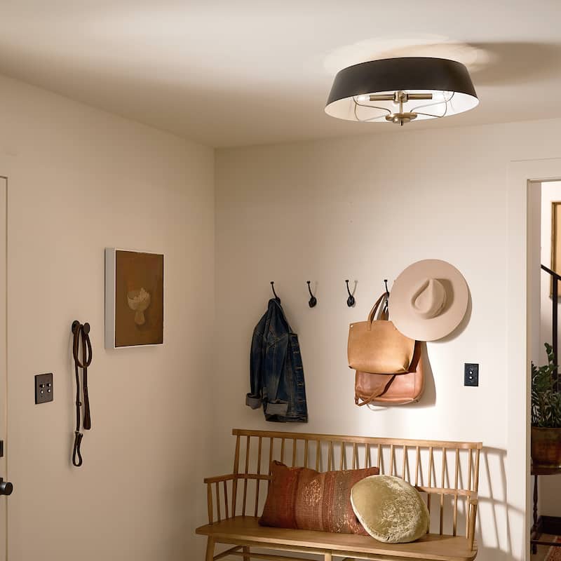 Kichler Lighting Luella 22 in. 4-Light Black Convertible Pendant Light/Semi Flush - 22 in