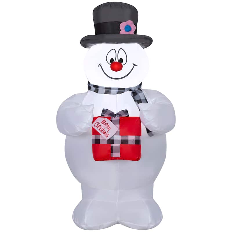 Gemmy Christmas Inflatable Frosty the Snowman with Scarf, 3.5 ft Tall