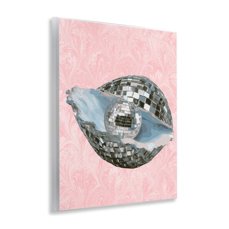 Stupell Disco Oyster on Pink Wall Plaque Art Design By Lil' Rue