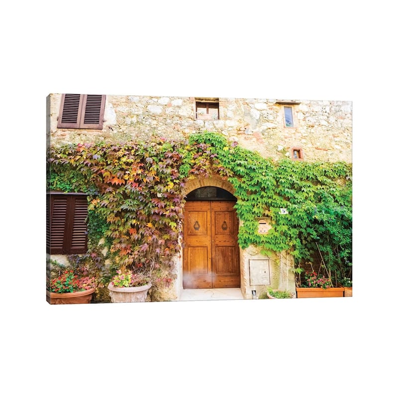 iCanvas "Typical house in Tuscan medieval village of Monteriggioni" by Terry Eggers Canvas Print