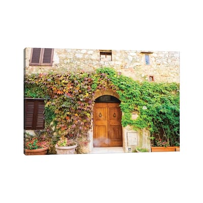 iCanvas "Typical house in Tuscan medieval village of Monteriggioni" by Terry Eggers Canvas Print