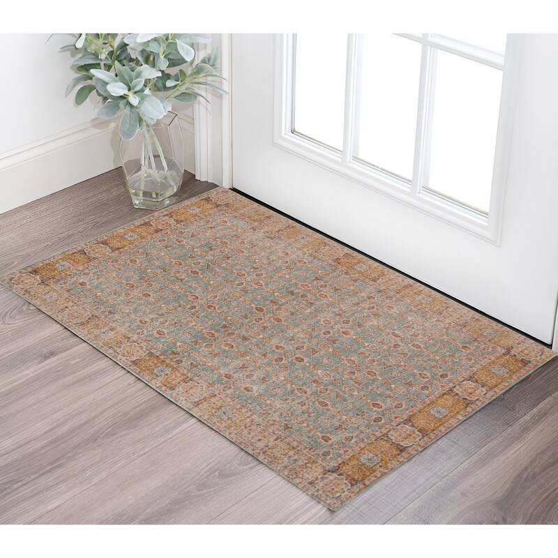 HomeRoots Floral Transitional Rectangle Area Rug - 36.00 in. x 26.00 in. x 0.15 in. - 36.00 in. x 26.00 in.  x 0.15 in.