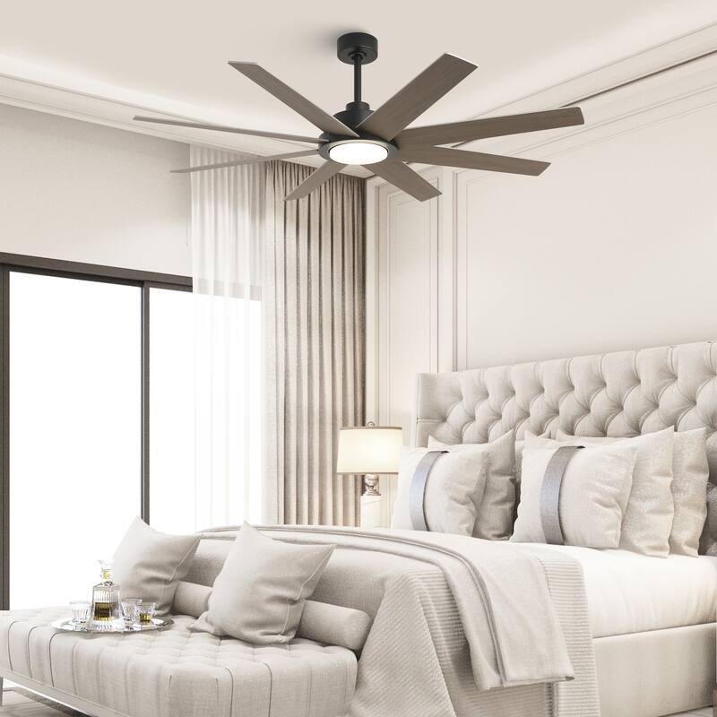 60" Farmhouse Large Windmill Dimmable Ceiling Fan with Light and Remote