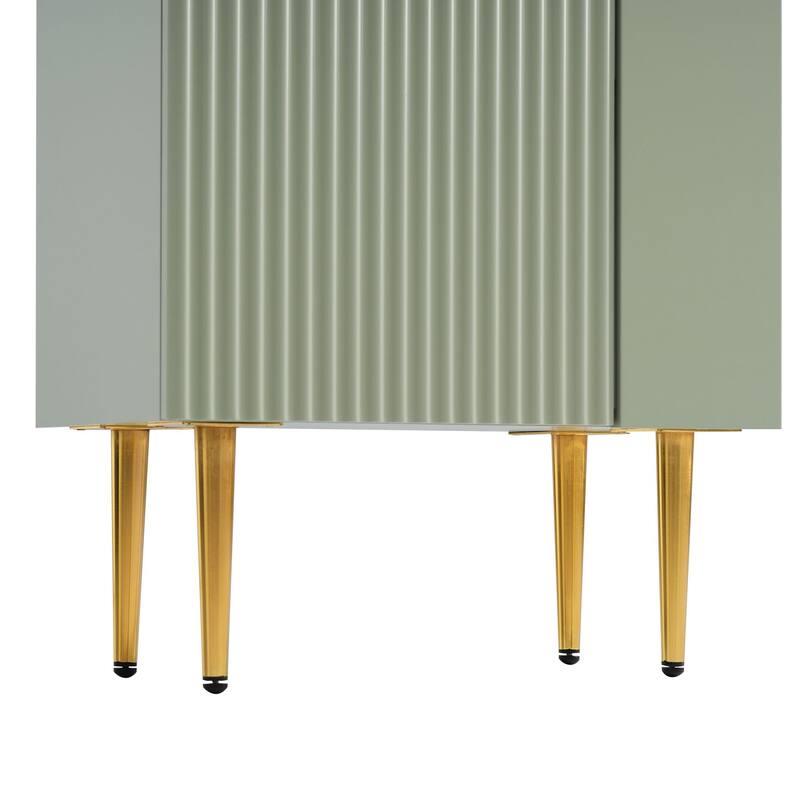 Compact 21.6" Bathroom Vanity with Free-Standing Cabinet, Soft-Close Door & Open Shelves