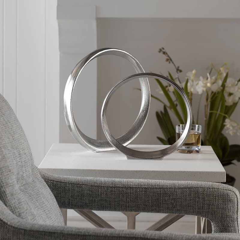 Uttermost Orbits Nickel Ring Sculptures (Set of 2)