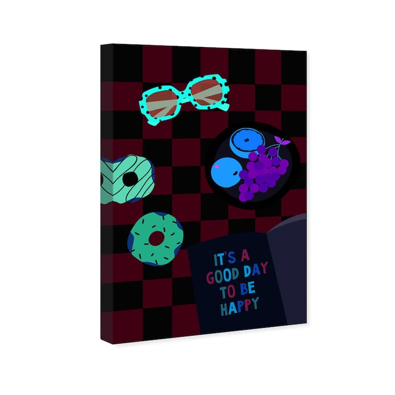 Wynwood Studio Canvas Food and Cuisine A Happy Day Blue and Light Blue Modern & Contemporary Wall Art Canvas Print