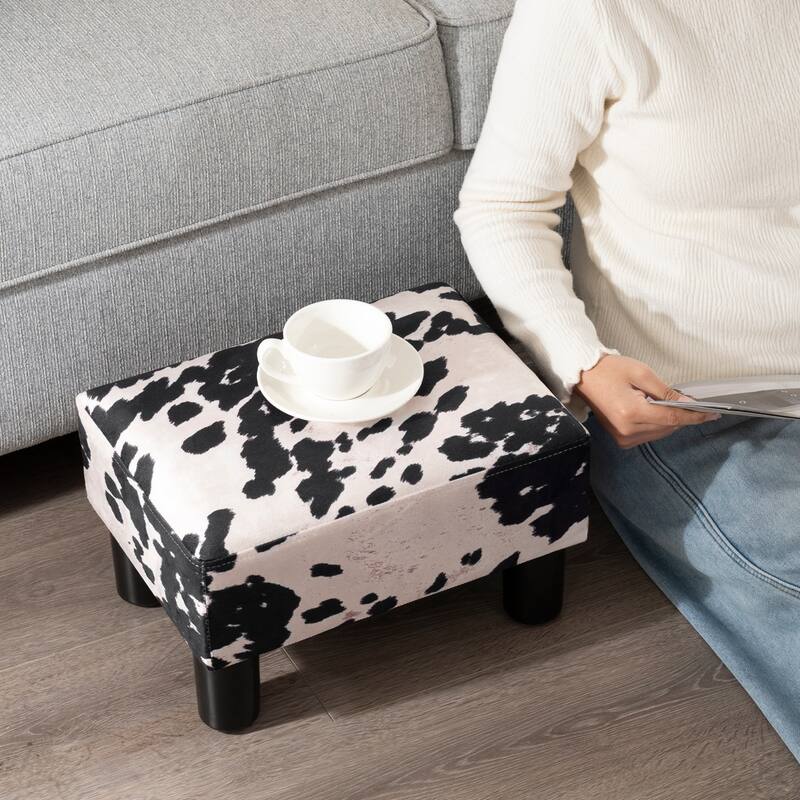 Adeco Small Rectangular Ottoman Footrest Stool Chair