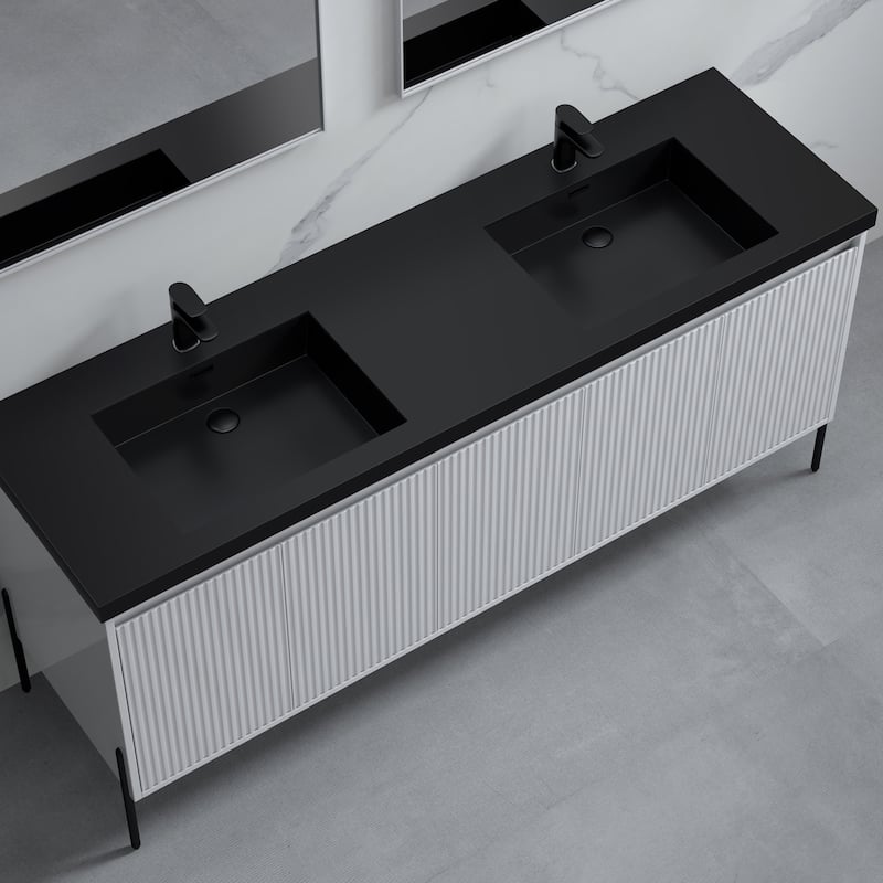 Ripple 72" Double Bathroom Vanity Kit (Assembly Required)