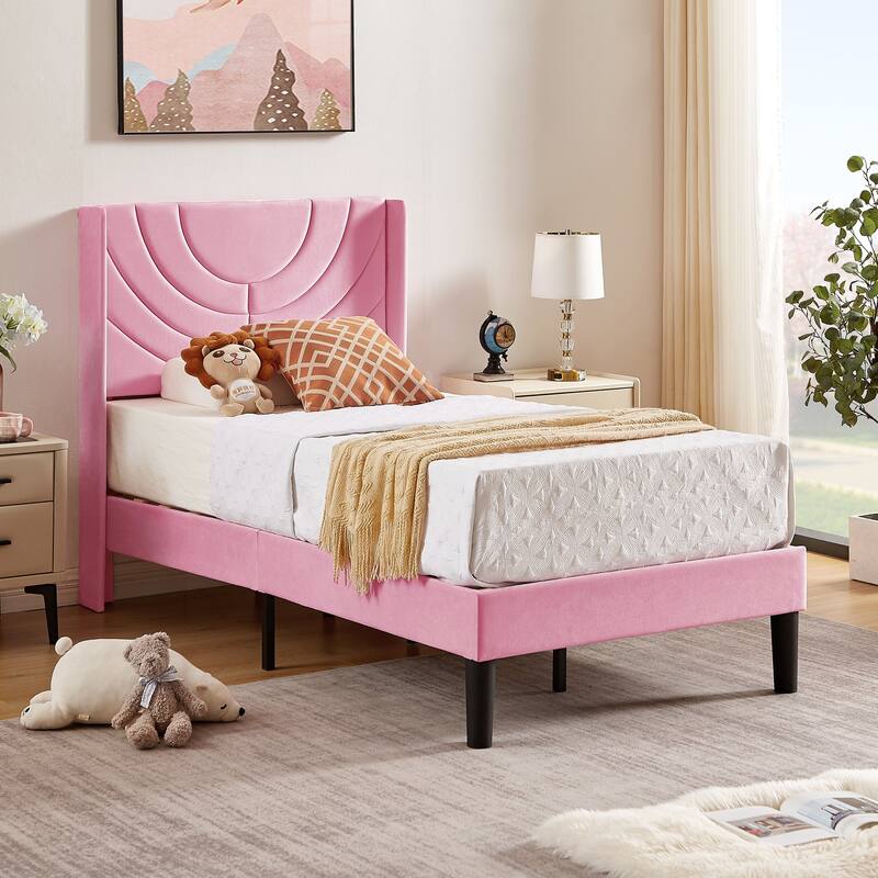 Bedroom Sets, 3-pieces Bedroom Set with Height Adjustable Upholstered Bed and Nightstands Set of 2-VECELO, 15 Style Options