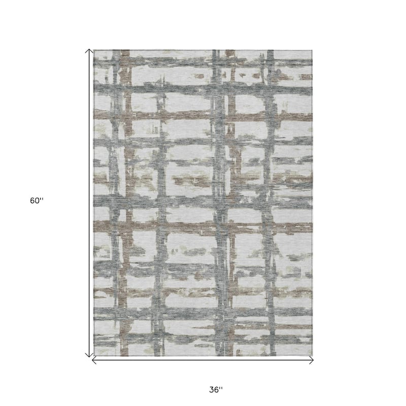 HomeRoots Striped Transitional Rectangle Outdoor Rug